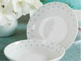 Porcelain Dinner Plates with Colorful Circles