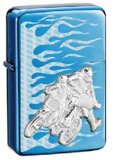 3003D  Blue Ice Laser/Emblem Star Smoking New Metal Steel Oil Lighter (3003D)