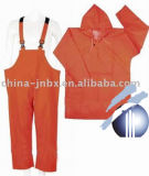 Orange PVC/Polyester/PVC Rainsuit 100% Waterproof