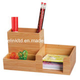 Bamboo Multifunctional Desk Organizer as Office or School Stationery