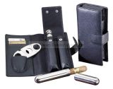Leather Travel Cigar Case Gift Set (WCC-G001)