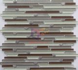 Strip Glass Mosaic with Stone Mosaic (CFS606)