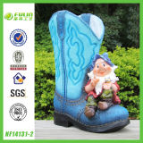 Hot Sales Polyresin Gnome on Shoe Planter (NF14131-2)