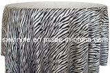 Zebra Flocked Table Cloth Flocking Table Cloth (WLTC032)