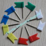 Office Supplies 32mm Decorative Red Green Blue White Yellow Flag Push Pin