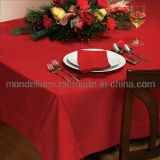 Red Color Linen Table Cloth for Christmas (TC-010)