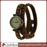 Classic Long Leather Wrap Fashion Quartz Lady Watch