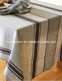 Durable 100%Linen Table Cloth with Stripes Printing