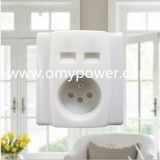 16A Electrical French Plug Sokcet with Wall Faceplate
