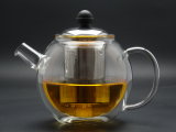 700ml Double Wall Glass Teapots with Steel Lid and Insfuser