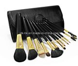 12PCS Natural Animal Hair Black Makeup Brush Set