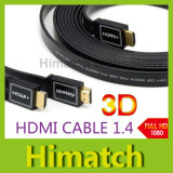 Flat HDMI Cable 1.4V 1080P 3D for HDTV Computer & Tablets Cable