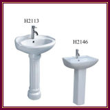 Ceramic Pedestal Basin, Wash Basin, Lavatory Basin (H2146&H2113))
