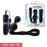 Cock Ring with Anal Stimulator. 7-Function Controller. Bulbous Anal Plug Sex Toy Premium TPE (PX2B-0665-380)