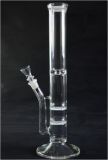 Glass Pipe Oil Rig Glass Pipe Glass Smoking Pipe with 2 Honey Comb Perc 18 Inches High (GB-018)