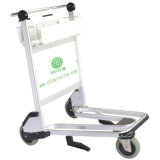 3 Wheels Handle Brake Airport Luggage Cart with Basket