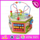 2015 Top Bright En71 Kids Activity Cube Maze Toy, Multifunctional Wooden Beads Maze Toy, Colorful 3D Around Beads Maze Toy W11b062