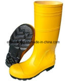 Yellow Color PVC Rain Boots with Steel Toe