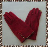 Ladies Fashion Wool for iPhone Gloves with Buttons