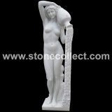 Hand-Carved Pure White Marble Sculpture, Carving, Statue