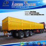 40ft 50tons Side Wall Cargo Trailer with Flatbed Loading Deck