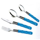 Stainless Steel Tableware with PS Plastic Handle (Q035)