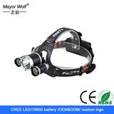 Hot Selling Long Light Range Waterproof Security 3LED LED Headlamp