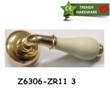 Ceramic Zinc Alloy Wooden Door Lever Door Handles