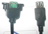 USB 2.0 Af-Af Panel Mount Cable with Lock Screw