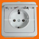 German Style Surface Mounting Schuko Socket Outlet with Cover IP44 Socket Wall Socket (S7510)