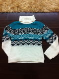Lady Knitted Pullover Sweater Intarsia Knit Fashion Garment (SBOX)