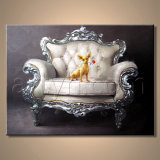 Wholesale Handmade Sofa and Dog Oil Painting