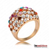 Fashion Girls 18k Rose Gold Plated Party Rings Crystal Jewellery (Ri-HQ0207)
