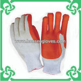 Red Rubber Gloves of Tartan Pattern
