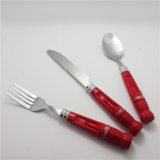 Stainless Steel Tableware Plastic Handle Knife and Fork Spoon Gifts Tableware (Q100)
