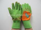 Orange Cotton Green Latex Glove (DCL525)