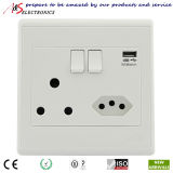 Newest Design South African Standard 16A/250V Wall Power Outlet with 5V/2100mA USB Charging Adapter