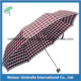 Man Use Check Design Umbrella Can Match with Shirts and Bags