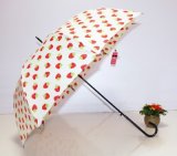 Auto Open Strawberry Printing Straight Lady Umbrella (BD-62)