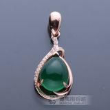 Elegant Lady Fashion Solid 925 Silver Jade Pendant Jewelry