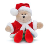 Plush Christmas Bear Toys with Clothing and Hat