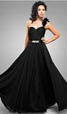 Black One Shoulder Evening Dress (Ogt014e)