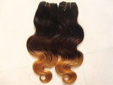 Three Tone #1B#4/#27 Indian Remy Ombre Hair Extensions