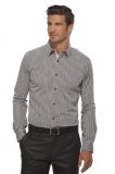Men's Business Long Sleeve Striped Dress Shirt