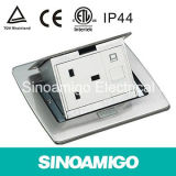 IP 44 TUV CE Stainless Pop up Floor Outlet Socket British Standard Outlet for Arrangement of Wiring Conductor