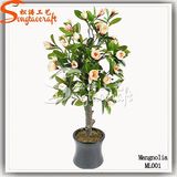 Hot Sale Home Decoration Plastic Product Artificial Bonsai Plant Mangnolia