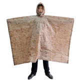 Desert Camouflage Poncho, Polyester Fabric with PU Coating