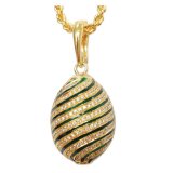 Gold Plated Crystal Russian Faberge Egg Pendant