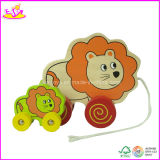Wooden Animal Play Pull Lion Toy (W05B053)