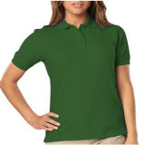 Green Slim Fit Polo Shirt for Womens